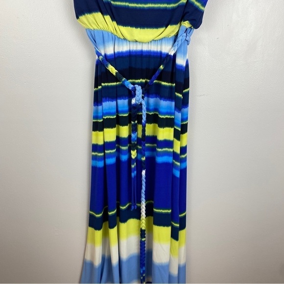 CHICO'S NEW Washed Stripe Kristi Maxi Dress Size Large (Chico's 2) V-Neck Lined - Picture 8 of 14